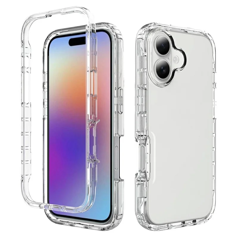Handyhülle für iPhone 17 PC + TPU Farbverlauf Handyschutzhülle - Transparent