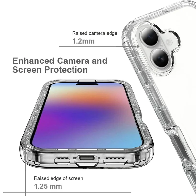 Handyhülle für iPhone 17 PC + TPU Farbverlauf Handyschutzhülle - Transparent