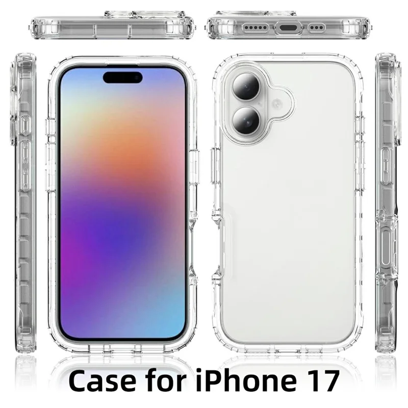 Handyhülle für iPhone 17 PC + TPU Farbverlauf Handyschutzhülle - Transparent