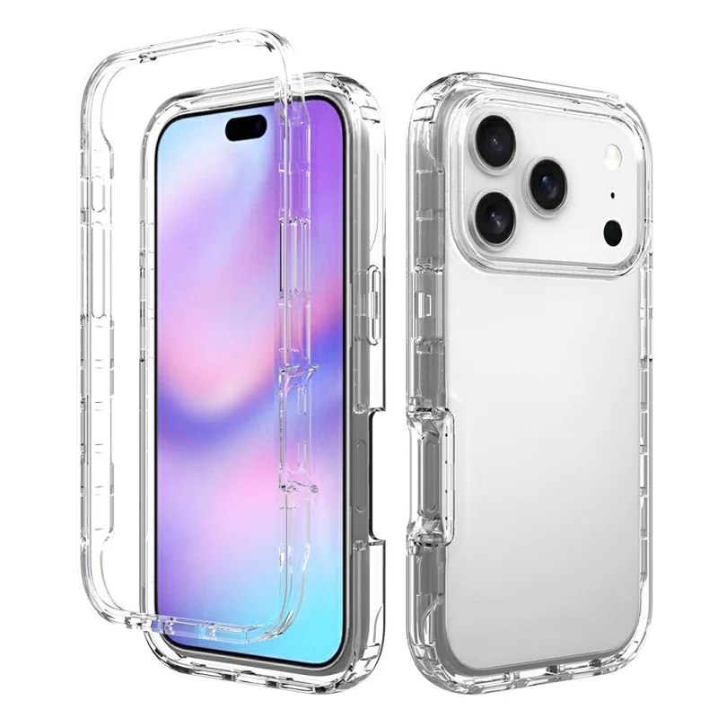 Voor iPhone 17 Pro hoesje PC + TPU Gradiëntkleur mobiel telefoonhoesje - Transparant