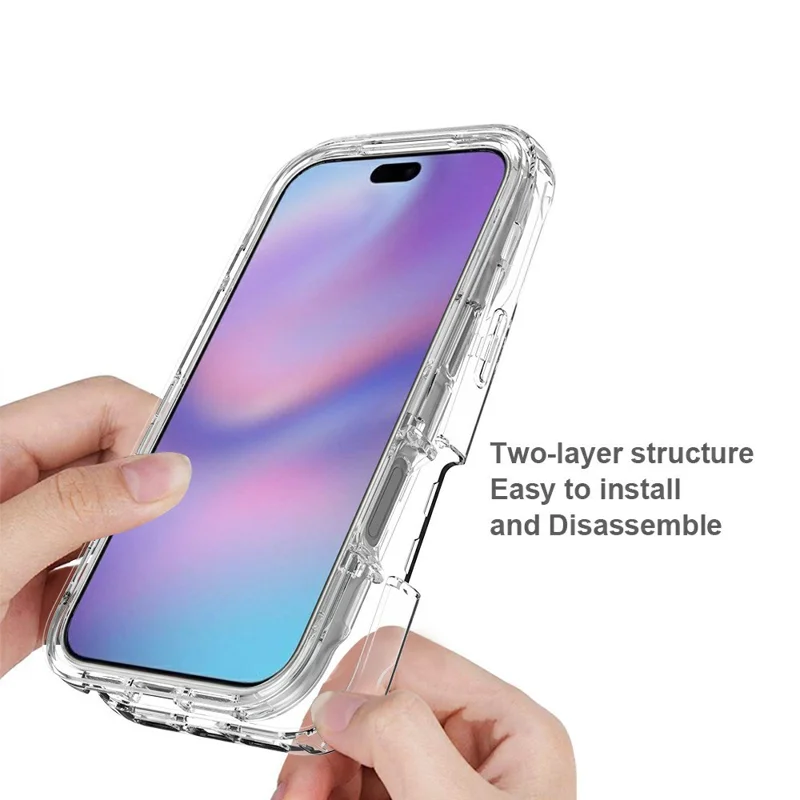 Voor iPhone 17 Pro hoesje PC + TPU Gradiëntkleur mobiel telefoonhoesje - Transparant