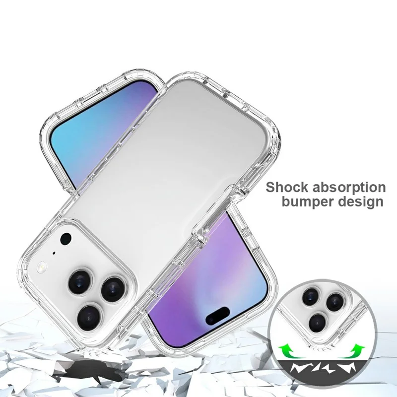 Voor iPhone 17 Pro hoesje PC + TPU Gradiëntkleur mobiel telefoonhoesje - Transparant