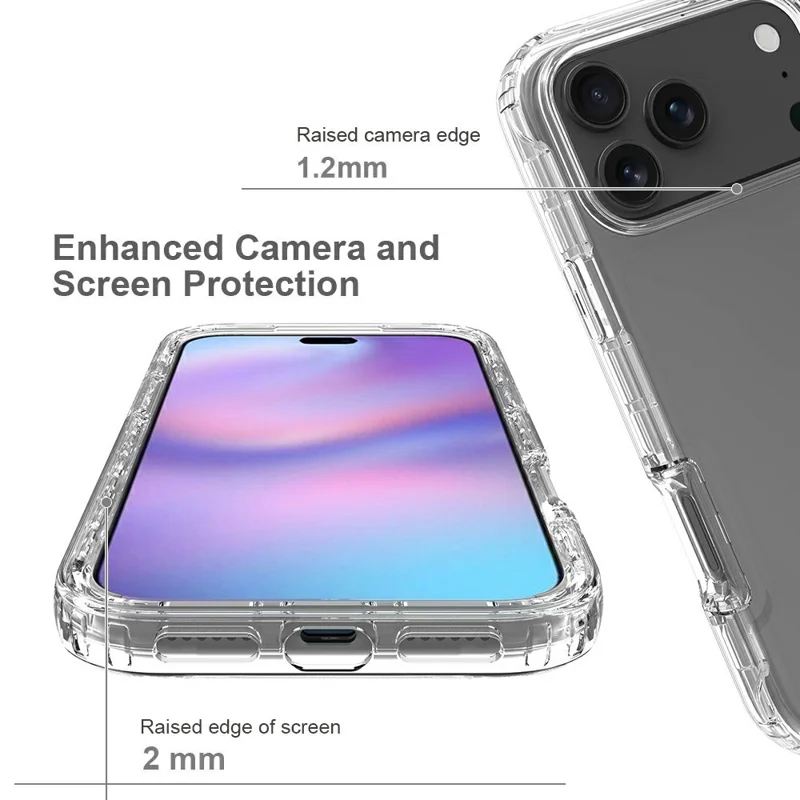 Til iPhone 17 Pro Max Case PC + TPU Gradientfarvet mobiltelefonbeskyttelse - Gradient lilla