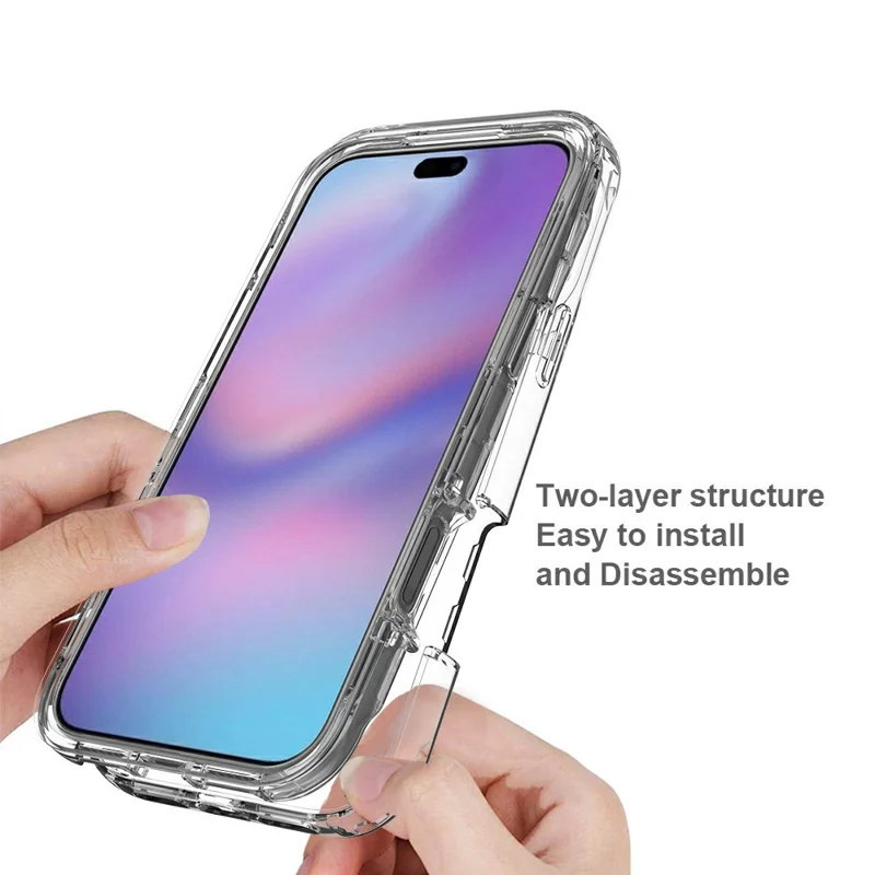 Til iPhone 17 Pro Max Case PC + TPU Gradientfarvet mobiltelefonbeskyttelse - Gradient lilla
