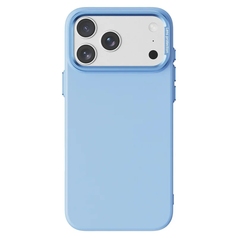 Funda magnética para iPhone 17 Pro Max de fibra vegetal + Funda de teléfono de PC con marco de lente de metal - Azul