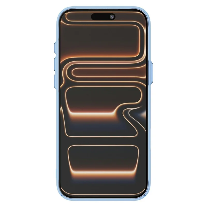 Funda magnética para iPhone 17 Pro Max de fibra vegetal + Funda de teléfono de PC con marco de lente de metal - Azul