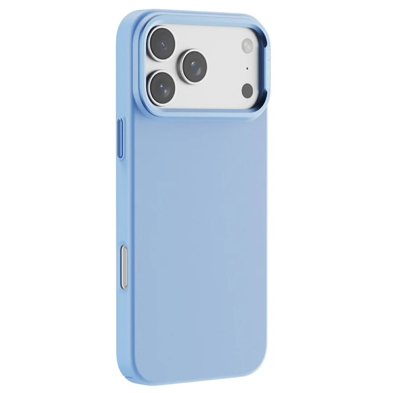 Funda magnética para iPhone 17 Pro Max de fibra vegetal + Funda de teléfono de PC con marco de lente de metal - Azul