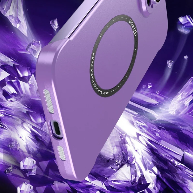 For iPhone 14 Pro Max Hard PC Phone Case Glass Lens Protector Frameless Protective Cover Compatible with MagSafe - Matcha Green