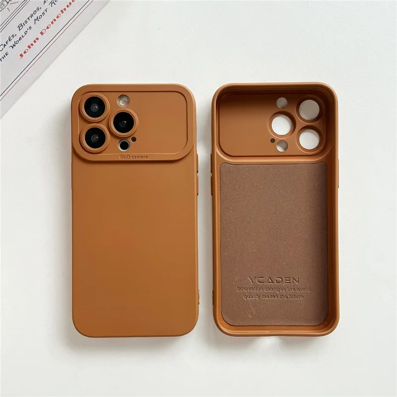 YCADEN Capa para iPhone 15 Pro - Corte de Precisão, Proteção TPU - Marrom