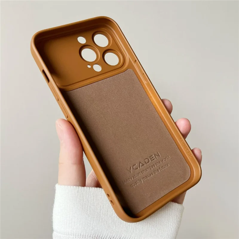 YCADEN Capa para iPhone 15 Pro - Corte de Precisão, Proteção TPU - Marrom