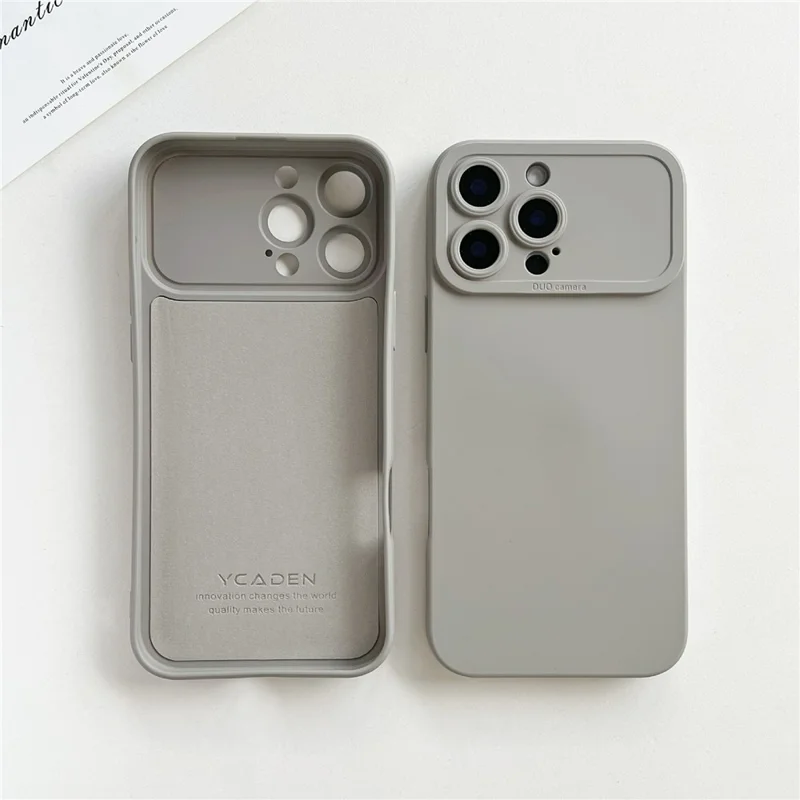 YCADEN For iPhone 16 Pro Case Precision Cutout TPU Protective Phone Cover - Titanium Grey