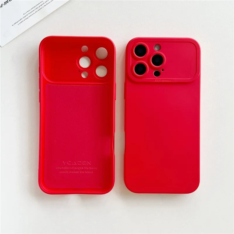 YCADEN For iPhone 16 Pro Case Precision Cutout TPU Protective Phone Cover - Red