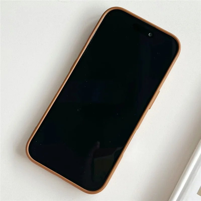 YCADEN For iPhone 16 Case Precision Cutout TPU Protective Phone Cover - Brown