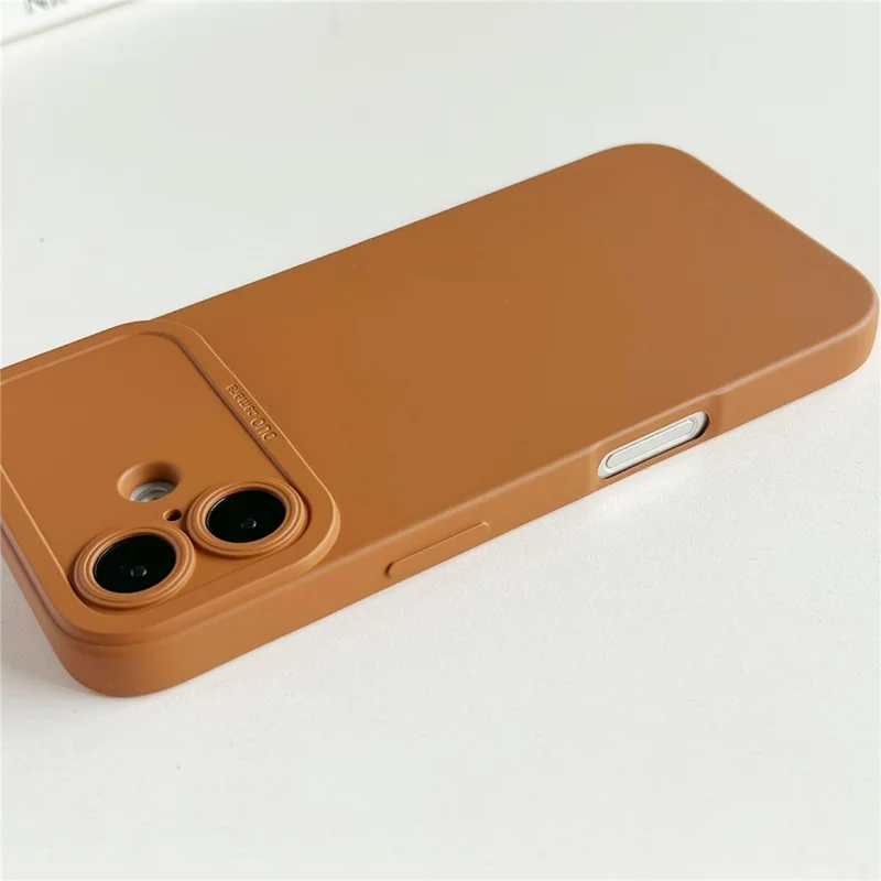 YCADEN For iPhone 16 Case Precision Cutout TPU Protective Phone Cover - Brown