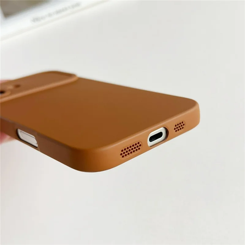 YCADEN For iPhone 16 Case Precision Cutout TPU Protective Phone Cover - Brown
