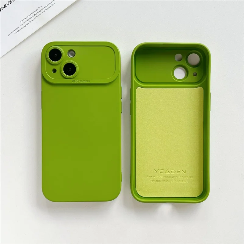 YCADEN For iPhone 14 Case Precision Cutout TPU Protective Phone Cover - Green