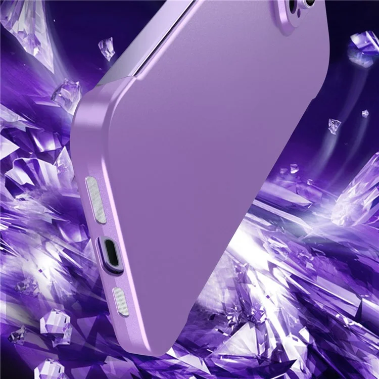 Para iPhone 14 Pro Max Ultra Slim PC Cover Sem Armação Dissipação de Calor Capa de Telefone com Protetor de Lente de Vidro - Roxo Escuro