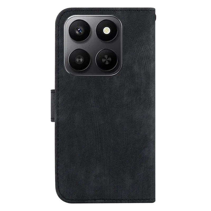 Capa de Telefone For Honor 400 Smart 5G Wallet Case Tiger Imprint Leather Shockproof com Alça de Pulso - Preto