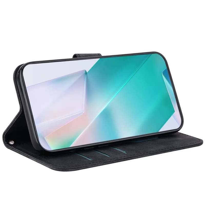 Capa de Telefone For Honor 400 Smart 5G Wallet Case Tiger Imprint Leather Shockproof com Alça de Pulso - Preto