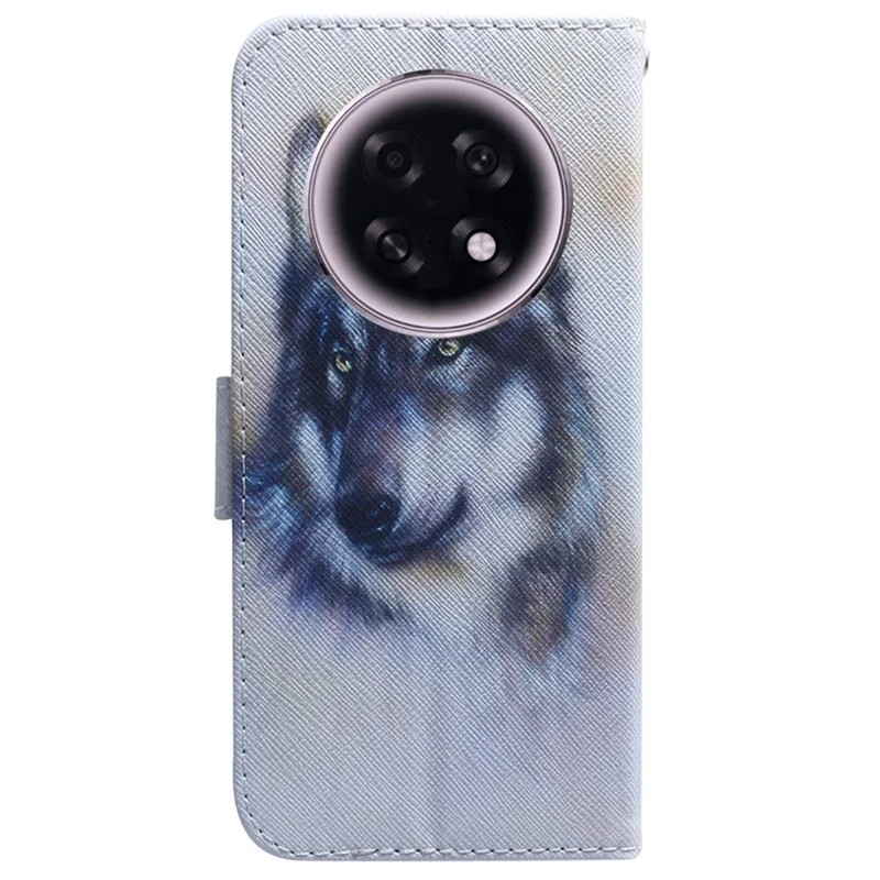 For Oppo F31 Pro+ 5G  /  A6 GT 5G Wallet Case Pattern Print Leather Phone Cover - Wolf