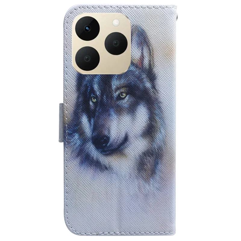 For Realme 15T 5G Wallet Case Pattern Print Leather Phone Cover - Wolf