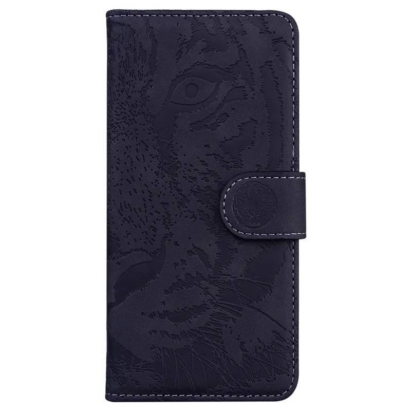 For Realme 15T 5G Case Tiger Imprint Leather Wallet Phone Cover - Black