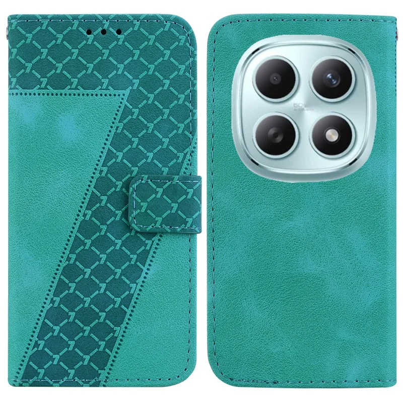 Capa de Telefone com Impressão de Padrão em Forma de 7 e Alça para Xiaomi Redmi Note 15 5G (China) - Verde