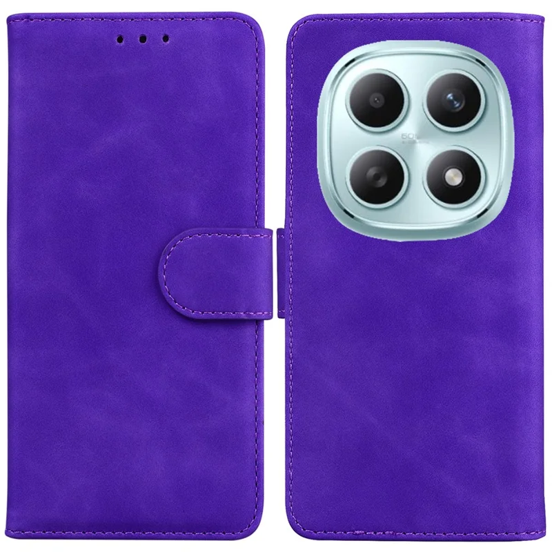 For Xiaomi Redmi Note 15 5G (Global) Case Solid Color Leather Wallet Phone Cover - Purple