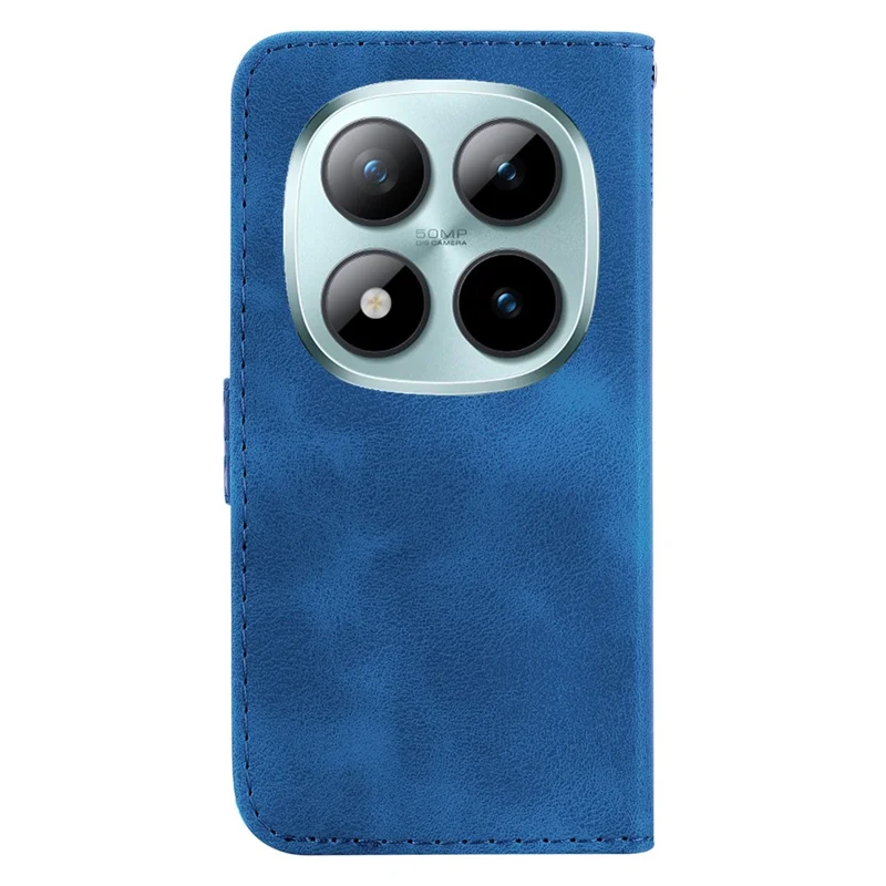 Xiaomi Redmi Note 15 Pro 5G Custodia da Supporto Motivo a 7 Forme Stampa in Pelle Custodia per Telefono con Cinturino - Blu Scuro