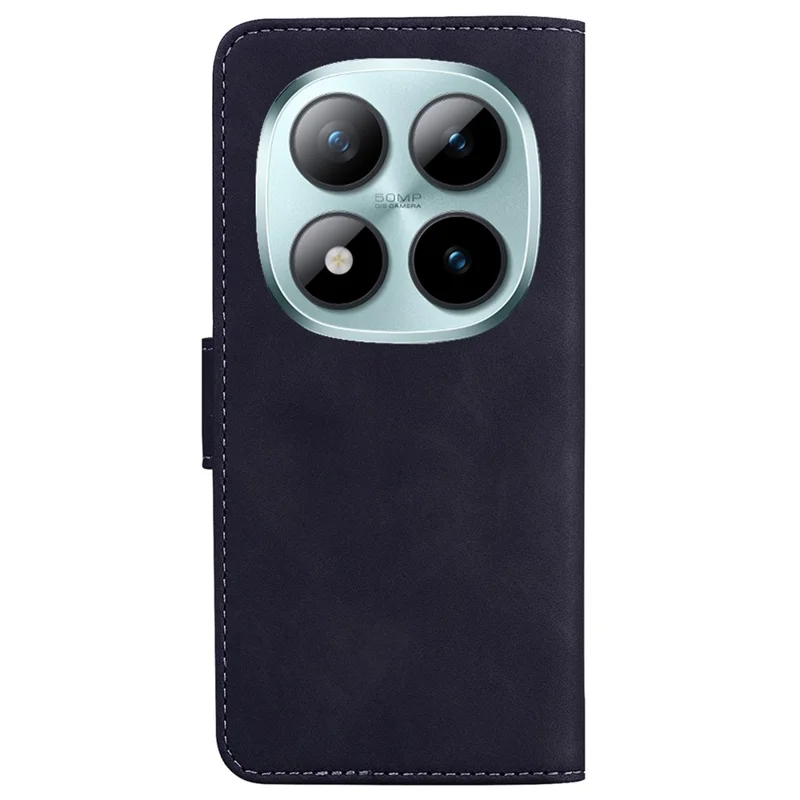 Voor Xiaomi Redmi Note 15 Pro 5G hoesje Effen kleur Lederen portemonnee telefoonhoes - Zwart