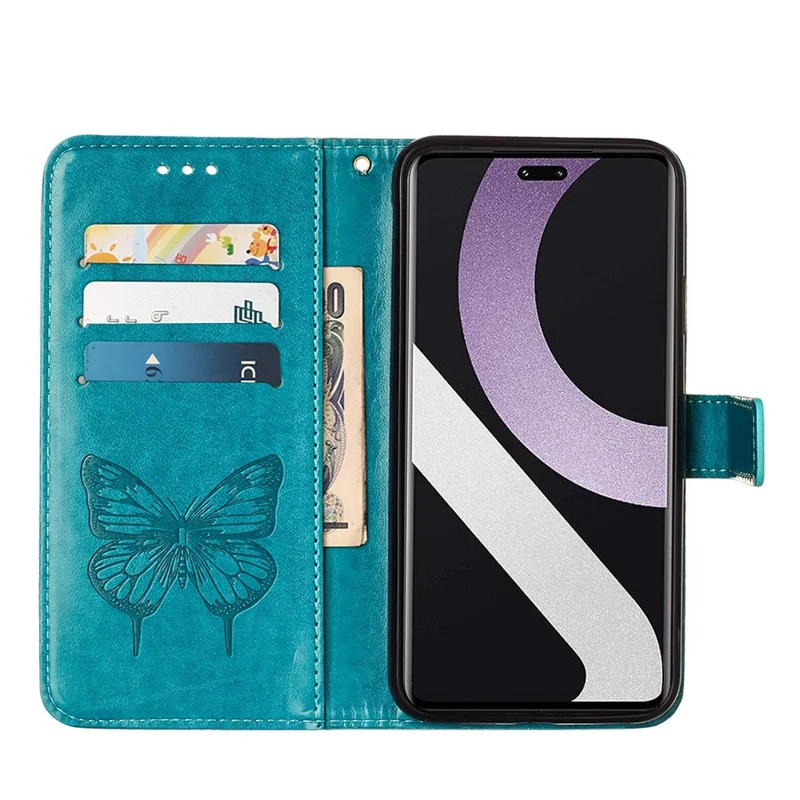 YB Imprimindo a Capa de Telefonia de Couro da Série 4 Para Xiaomi Civi 2 5G, Butterfly Flor Impresso Anti-arranhão Tampa do Suporte - Azul