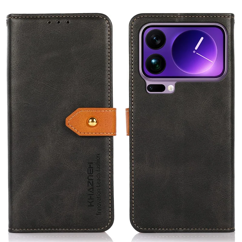 KHAZNEH For Xiaomi 17 Pro Wallet Phone Case Stand Leather Flip Cover - Black