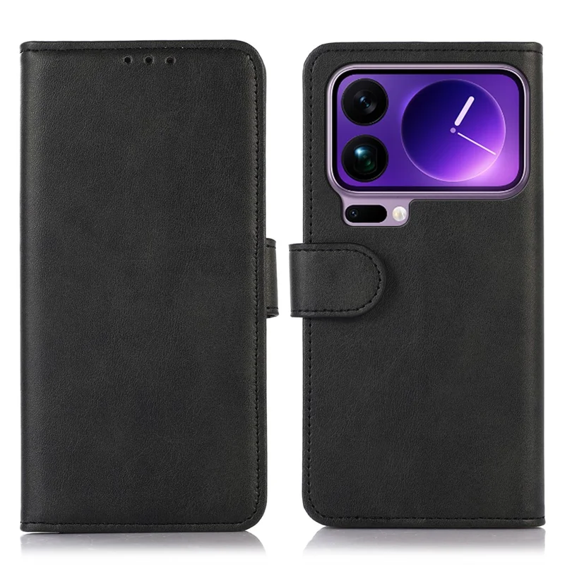Til Xiaomi 17 Pro Max Case Kudefærgning Læderwallet Telefonbeskyttelse med Stå - Sort