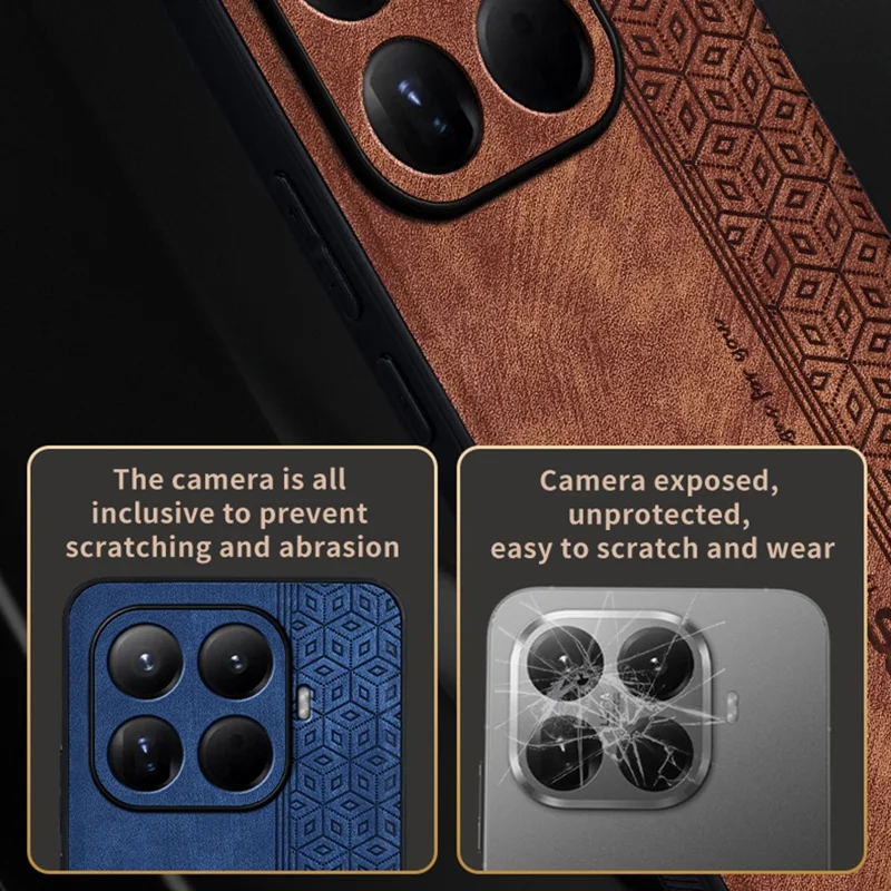 AZNS Para Xiaomi 15T Pro Funda Protectora Cubierta de Cuero PU TPU Carcasa de Teléfono - Marrón