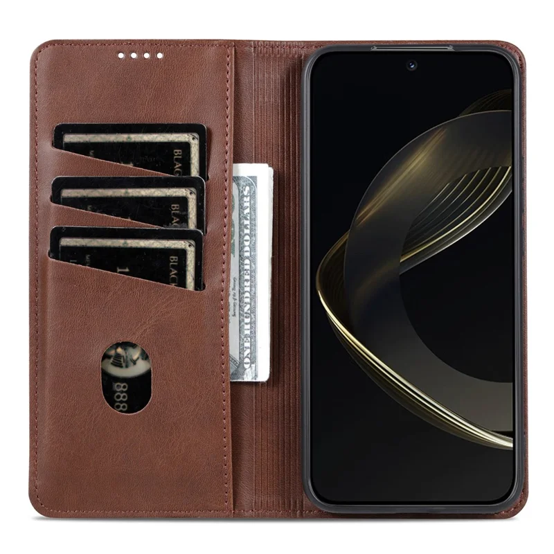 Capa para vivo V60 Lite 5G, textura de couro de vaca, couro PU, capa de carteira para celular - café