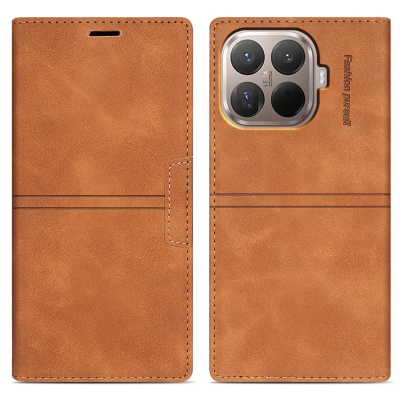 For Xiaomi 15T Wallet Case Magnetic Closing Leather Phone Cover - Brown