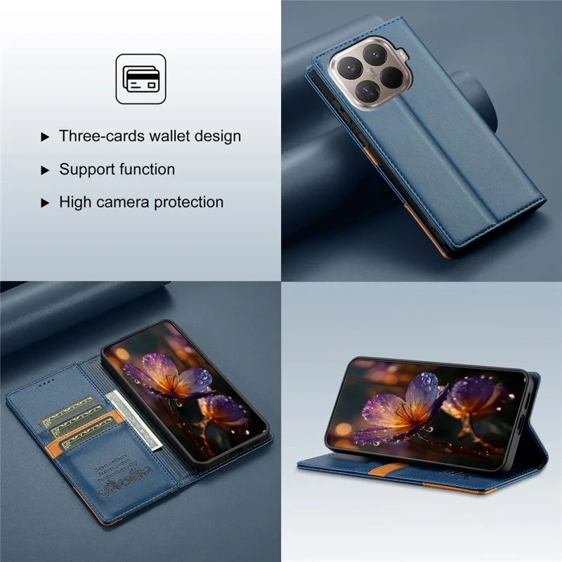 N.BEKUS P3 Funda para Xiaomi 15T Pro Cartera con Bloqueo RFID Soporte de Cuero PU Tapa Flip - Azul