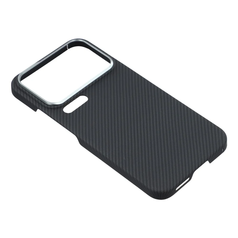 Capa Magnética Xiaomi 17 Pro Aramid Fiber 600D Textura Fina Estrutura de Lente de Metal - Preto