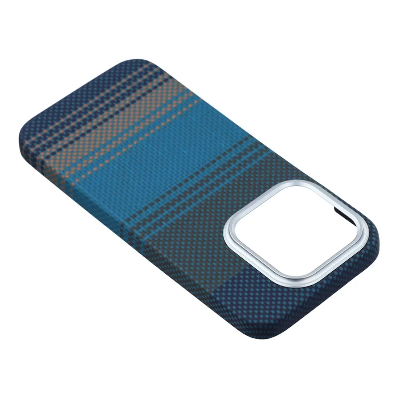 For Xiaomi 17 Case Gradient Aramid Fiber Magnetic Phone Cover with Metal Lens Frame - Blue Floating Weave