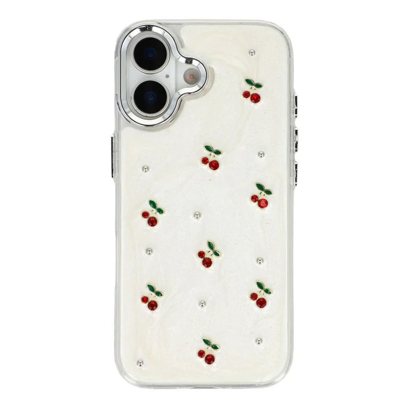 For iPhone 17 Case 3D Epoxy Cherry Design Soft TPU Back Cover