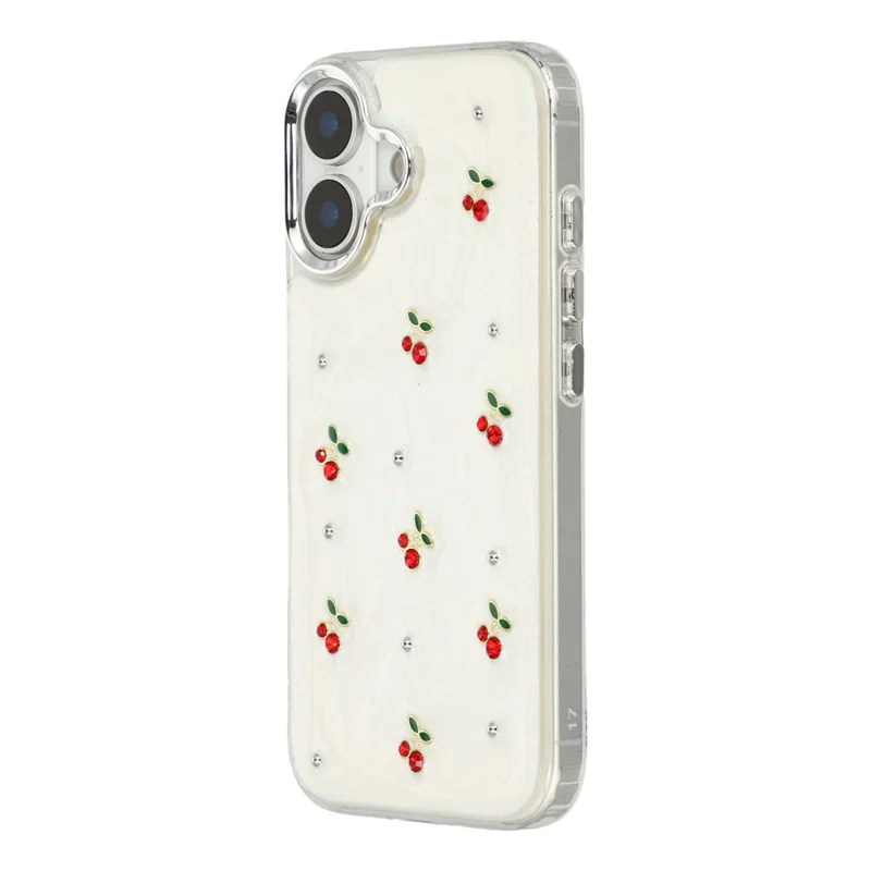 For iPhone 17 Case 3D Epoxy Cherry Design Soft TPU Back Cover