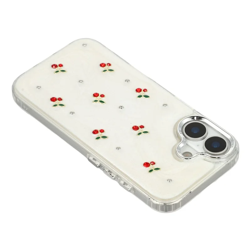 For iPhone 17 Case 3D Epoxy Cherry Design Soft TPU Back Cover