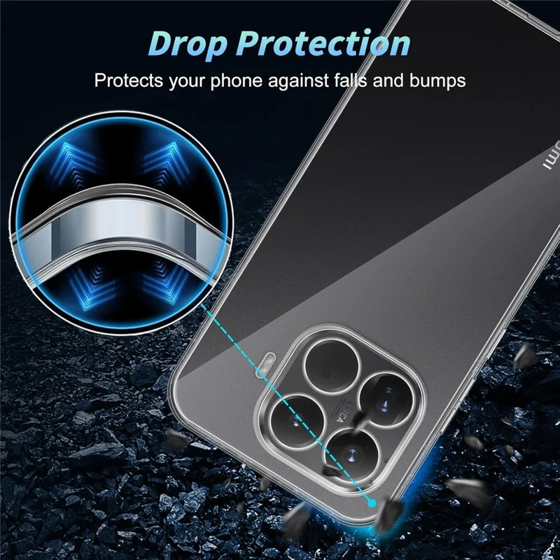 Capa Anti-Impressão Digital Crystal Clear TPU para Xiaomi 15T Pro