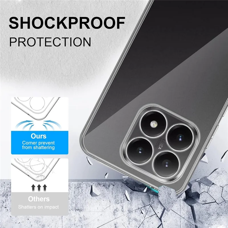 For Xiaomi 15T Clear TPU Anti-Scratch Phone Case + 2.5D Arc Edge Screen Protector