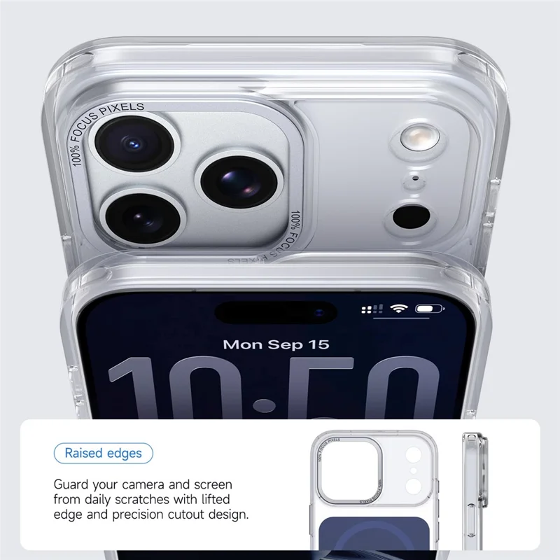 Capa para iPhone 17 Pro Compatível com MagSafe Capa Traseira de Telefone de TPU Acrílico - Azul