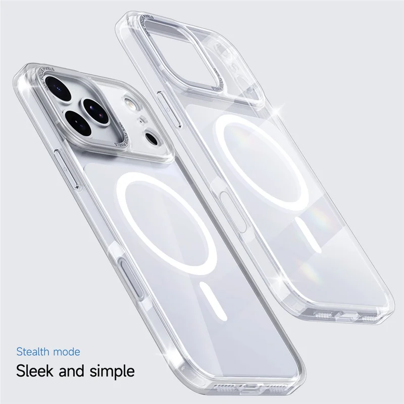 Capa para iPhone 17 Pro Compatível com MagSafe Capa Traseira de Telefone de TPU Acrílico - Prata