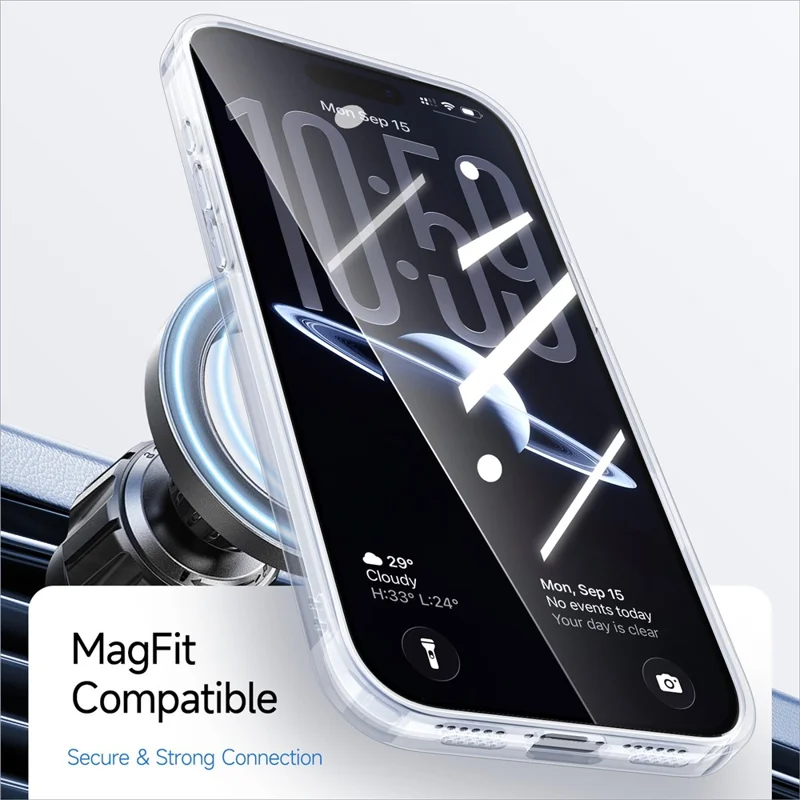 Capa para iPhone 17 Pro Compatível com MagSafe Capa Traseira de Telefone de TPU Acrílico - Prata