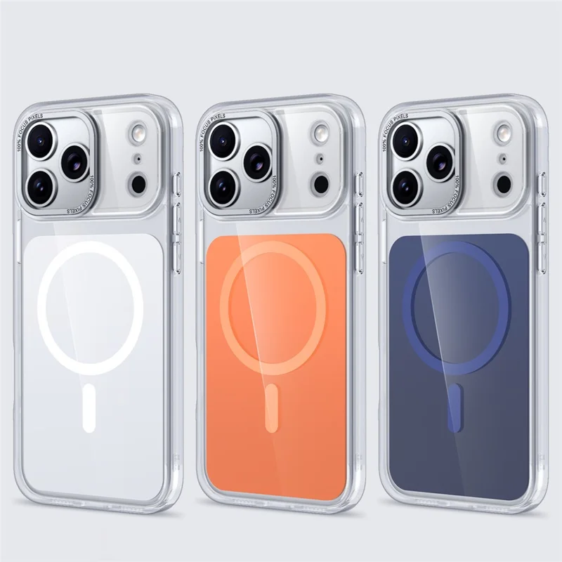 Capa Compatível com iPhone 17 Pro Max com MagSafe Capa Traseira de Telefone de TPU Acrílico - Laranja