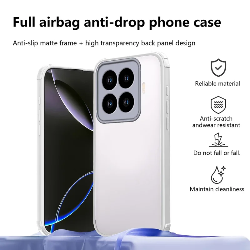 Xiaomi 15T Pro Hülle Verstärkte Ecken Stoßfest TPU + Acryl Handyhülle - Weiß