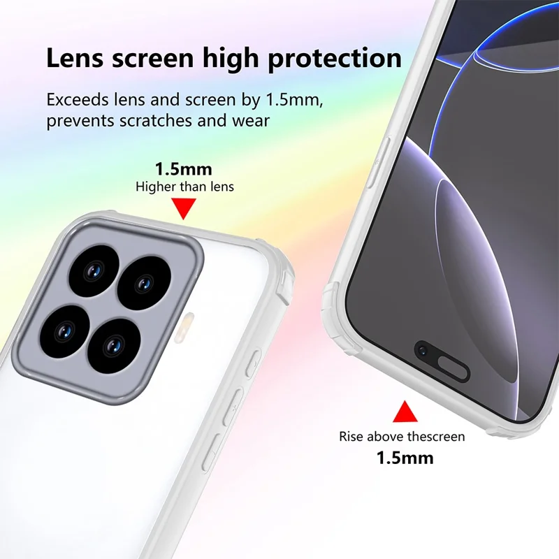 Xiaomi 15T Pro Hülle Verstärkte Ecken Stoßfest TPU + Acryl Handyhülle - Weiß